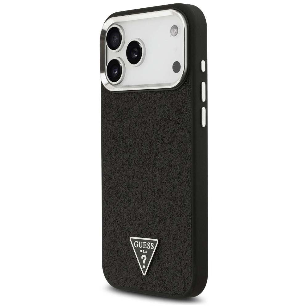 Guess iPhone 17 Pro Max/iPhone 18 Pro Max Skal Glitter Triangle Logo Svart