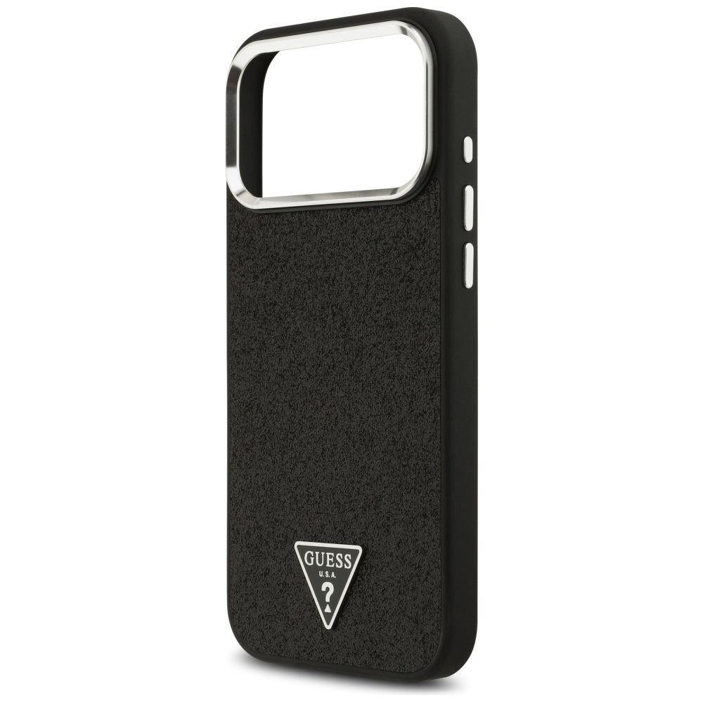 Guess iPhone 17 Pro Max/iPhone 18 Pro Max Skal Glitter Triangle Logo Svart