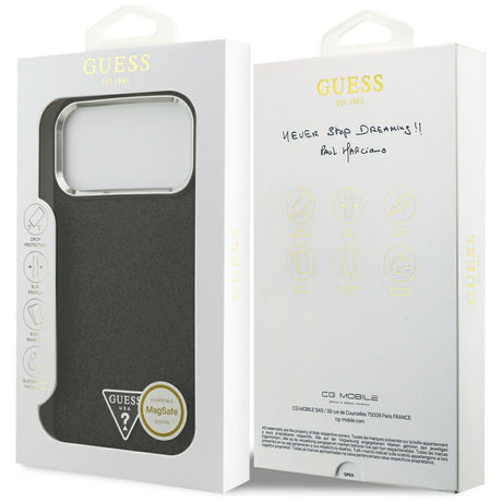Guess iPhone 17 Pro Max/iPhone 18 Pro Max Skal Glitter Triangle Logo Svart