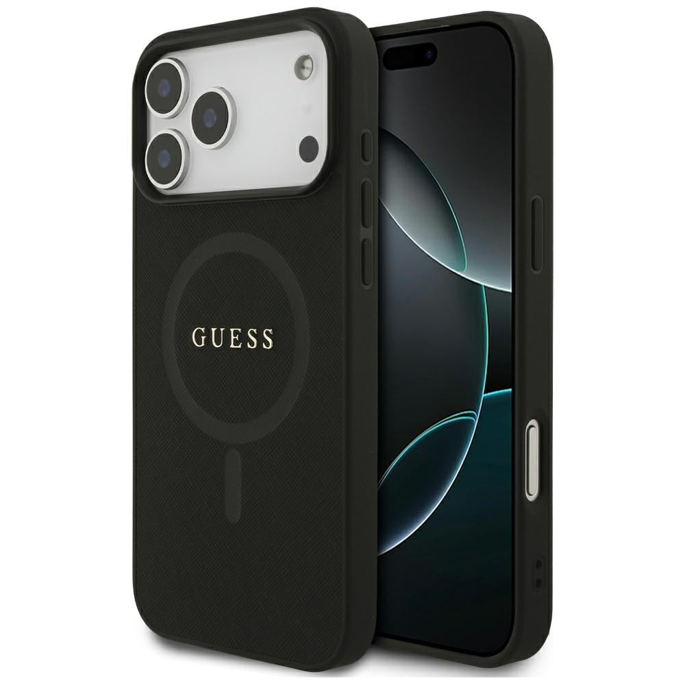 Guess iPhone 17 Pro Max/iPhone 18 Pro Max Skal Saffiano Classic Logo Svart