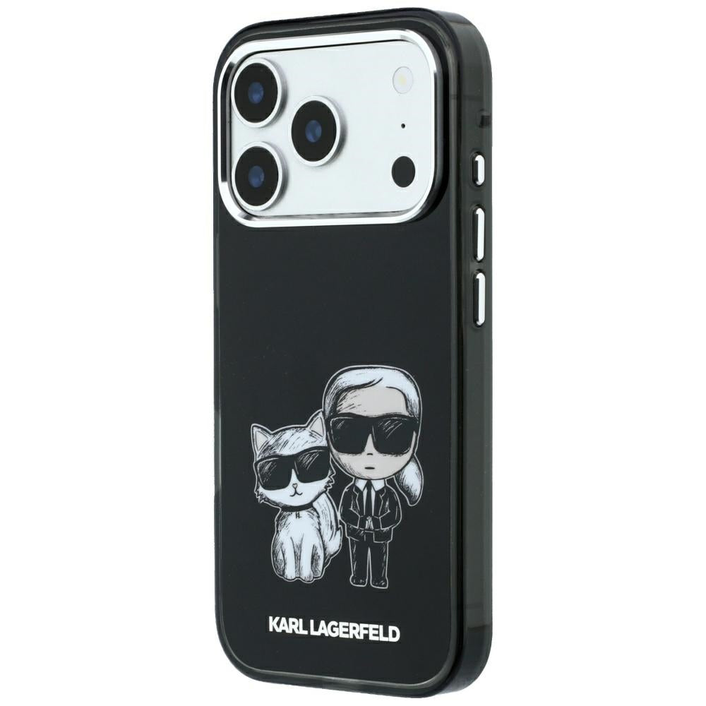 Karl Lagerfeld iPhone 17 Pro/iPhone 18 Pro Skal Smooth Karl & Choupette Sketch Svart