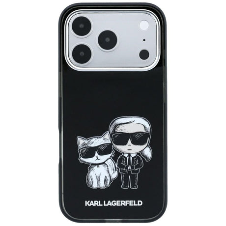 Karl Lagerfeld iPhone 17 Pro/iPhone 18 Pro Skal Smooth Karl & Choupette Sketch Svart