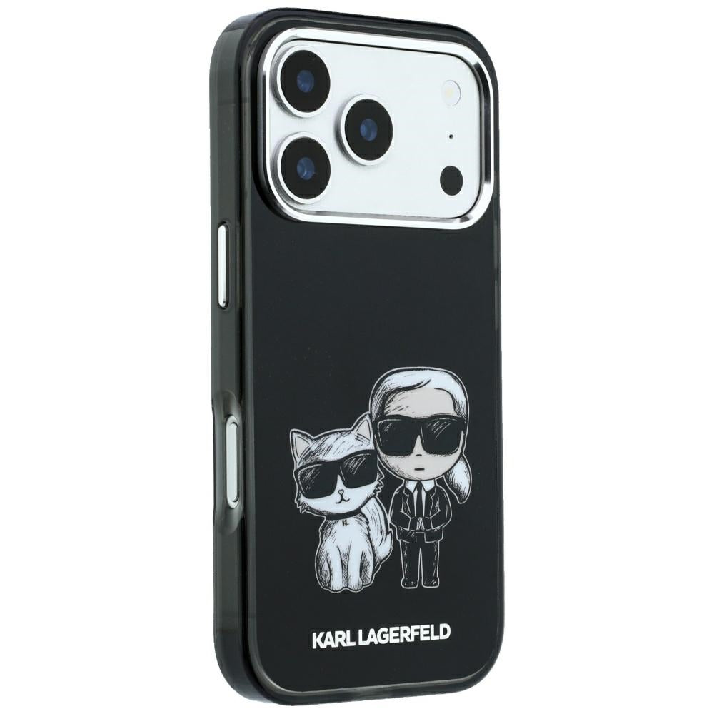 Karl Lagerfeld iPhone 17 Pro/iPhone 18 Pro Skal Smooth Karl & Choupette Sketch Svart