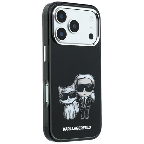 Karl Lagerfeld iPhone 17 Pro/iPhone 18 Pro Skal Smooth Karl & Choupette Sketch Svart