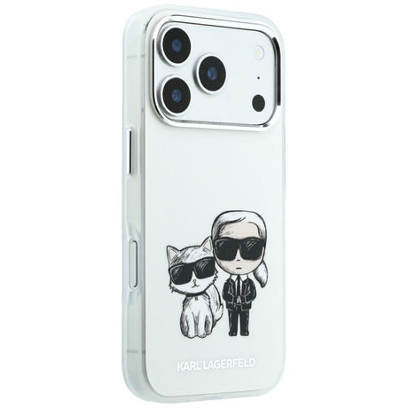 Karl Lagerfeld iPhone 17 Pro/iPhone 18 Pro Skal Smooth Karl & Choupette Sketch Beige