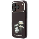 Karl Lagerfeld iPhone 17 Pro/iPhone 18 Pro Skal Smooth Karl & Choupette Sketch Burgundy