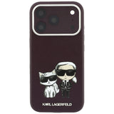 Karl Lagerfeld iPhone 17 Pro/iPhone 18 Pro Skal Smooth Karl & Choupette Sketch Burgundy