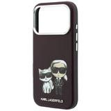 Karl Lagerfeld iPhone 17 Pro/iPhone 18 Pro Skal Smooth Karl & Choupette Sketch Burgundy