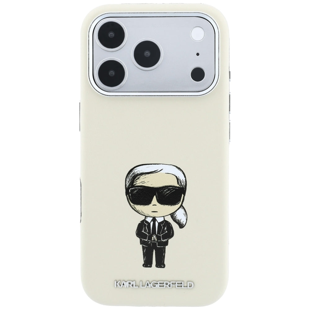 Karl Lagerfeld iPhone 17 Pro/iPhone 18 Pro Skal Smooth Ikonik Sketch Beige