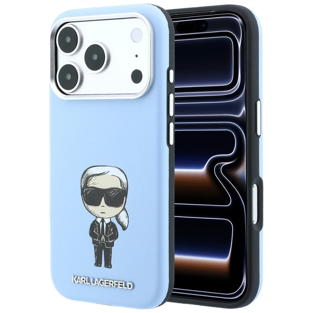 Karl Lagerfeld iPhone 17 Pro/iPhone 18 Pro Skal Smooth Ikonik Sketch Blå