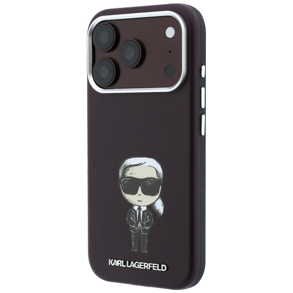 Karl Lagerfeld iPhone 17 Pro/iPhone 18 Pro Skal Smooth Ikonik Sketch Burgundy