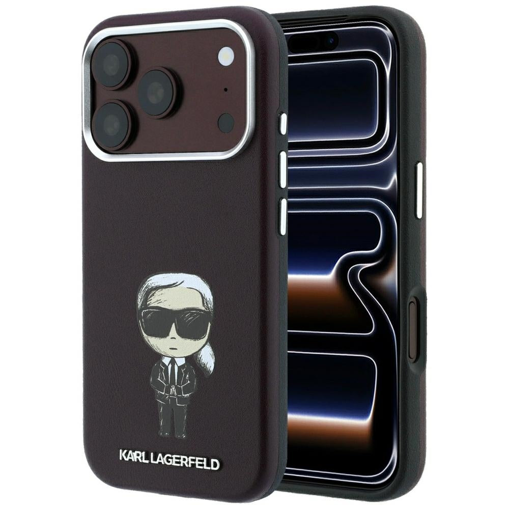 Karl Lagerfeld iPhone 17 Pro Max/iPhone 18 Pro Max Skal Smooth Ikonik Sketch Burgundy