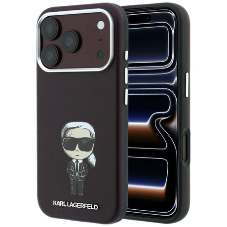 Karl Lagerfeld iPhone 17 Pro Max/iPhone 18 Pro Max Skal Smooth Ikonik Sketch Burgundy