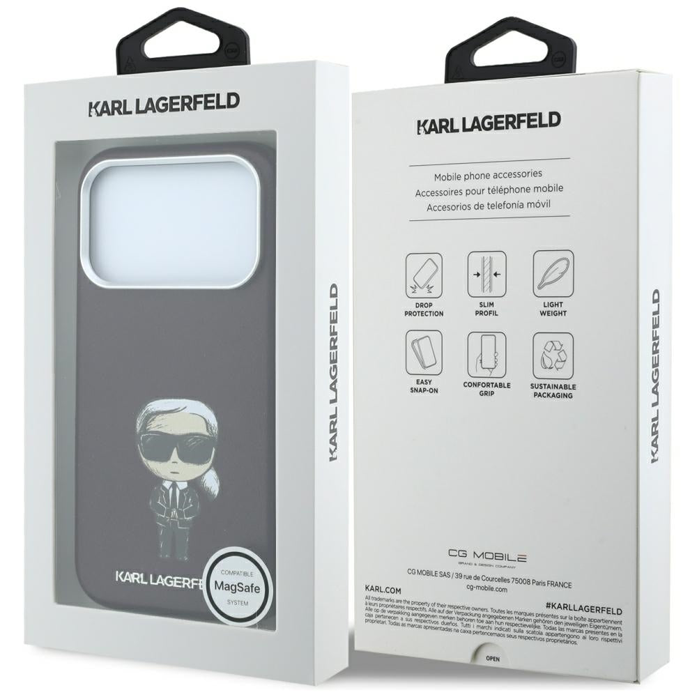 Karl Lagerfeld iPhone 17 Pro Max/iPhone 18 Pro Max Skal Smooth Ikonik Sketch Burgundy