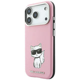 Karl Lagerfeld iPhone 17 Pro/iPhone 18 Pro Skal Smooth Choupette Sketch Rosa