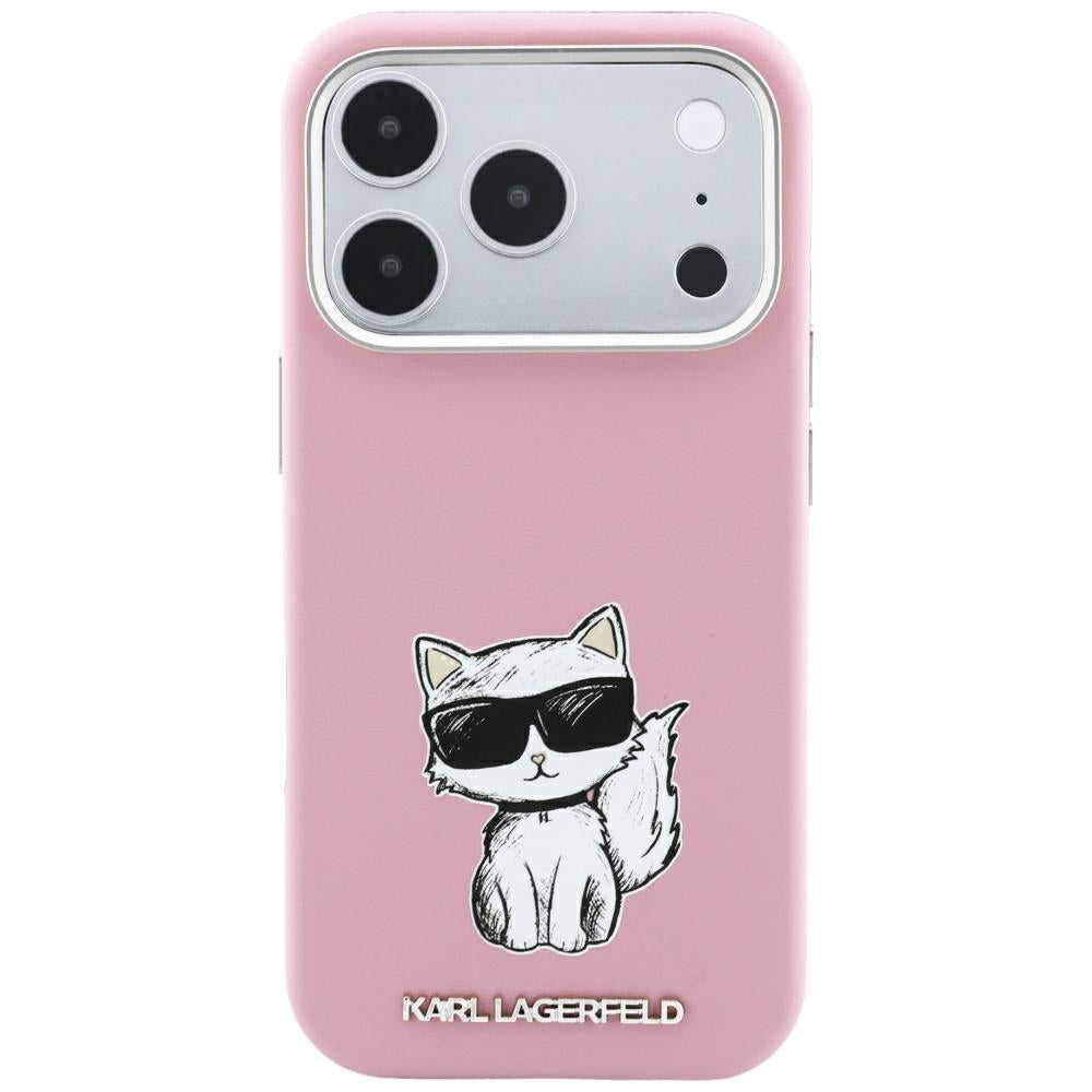 Karl Lagerfeld iPhone 17 Pro/iPhone 18 Pro Skal Smooth Choupette Sketch Rosa