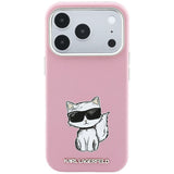 Karl Lagerfeld iPhone 17 Pro/iPhone 18 Pro Skal Smooth Choupette Sketch Rosa