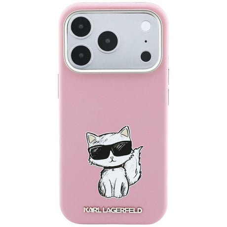 Karl Lagerfeld iPhone 17 Pro/iPhone 18 Pro Skal Smooth Choupette Sketch Rosa