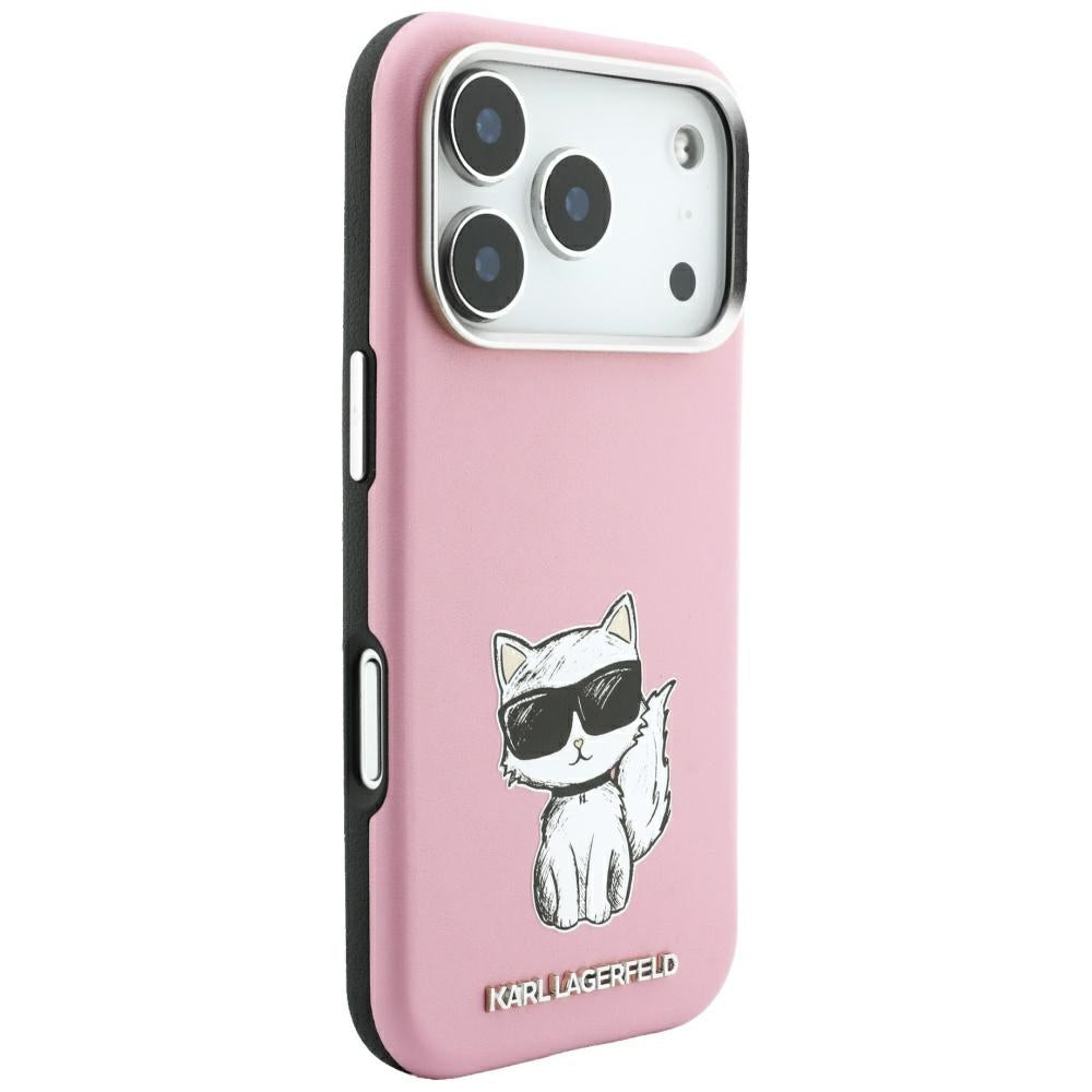Karl Lagerfeld iPhone 17 Pro/iPhone 18 Pro Skal Smooth Choupette Sketch Rosa