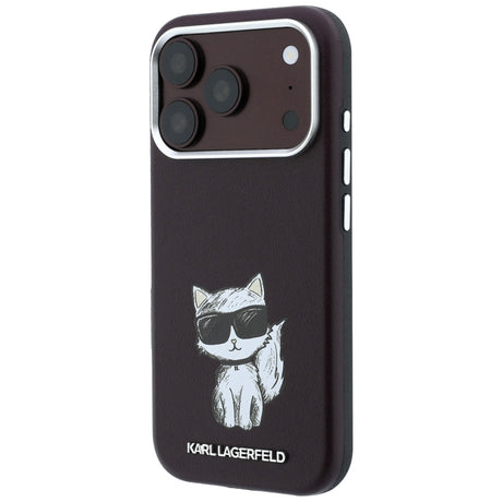 Karl Lagerfeld iPhone 17 Pro/iPhone 18 Pro Skal Smooth Choupette Sketch Burgundy
