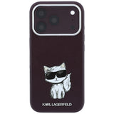 Karl Lagerfeld iPhone 17 Pro/iPhone 18 Pro Skal Smooth Choupette Sketch Burgundy