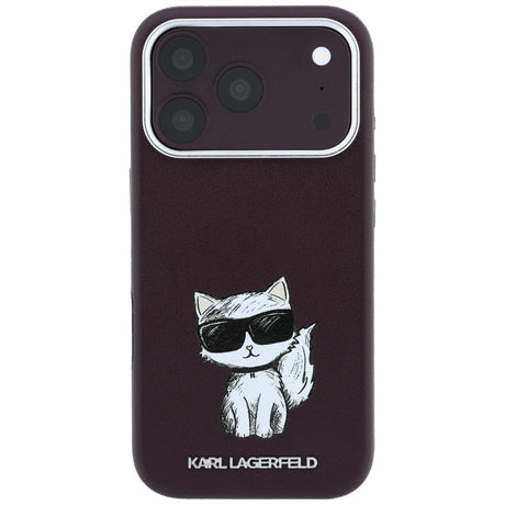 Karl Lagerfeld iPhone 17 Pro/iPhone 18 Pro Skal Smooth Choupette Sketch Burgundy