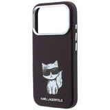 Karl Lagerfeld iPhone 17 Pro/iPhone 18 Pro Skal Smooth Choupette Sketch Burgundy
