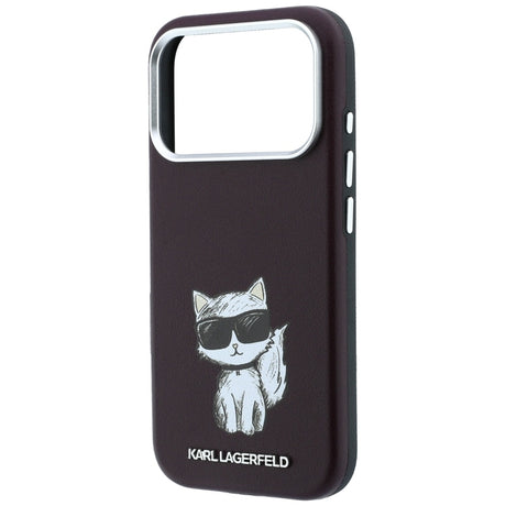 Karl Lagerfeld iPhone 17 Pro/iPhone 18 Pro Skal Smooth Choupette Sketch Burgundy
