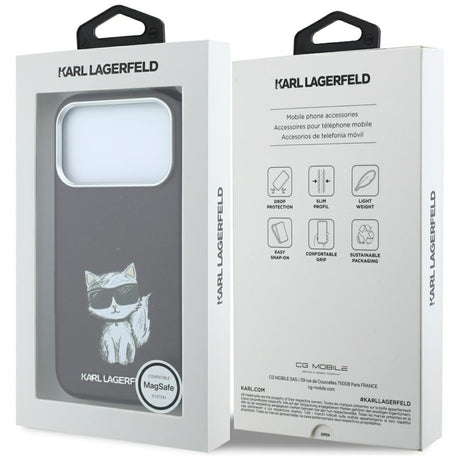 Karl Lagerfeld iPhone 17 Pro/iPhone 18 Pro Skal Smooth Choupette Sketch Burgundy