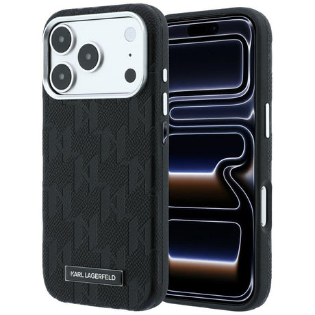 Karl Lagerfeld iPhone 17 Pro/iPhone 18 Pro Skal Grained Mono Resin Logo Svart