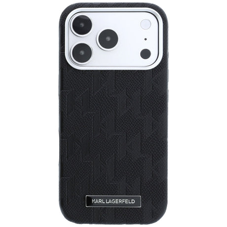 Karl Lagerfeld iPhone 17 Pro/iPhone 18 Pro Skal Grained Mono Resin Logo Svart