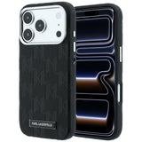 Karl Lagerfeld iPhone 17 Pro Max/iPhone 18 Pro Max Skal Grained Mono Resin Logo Svart
