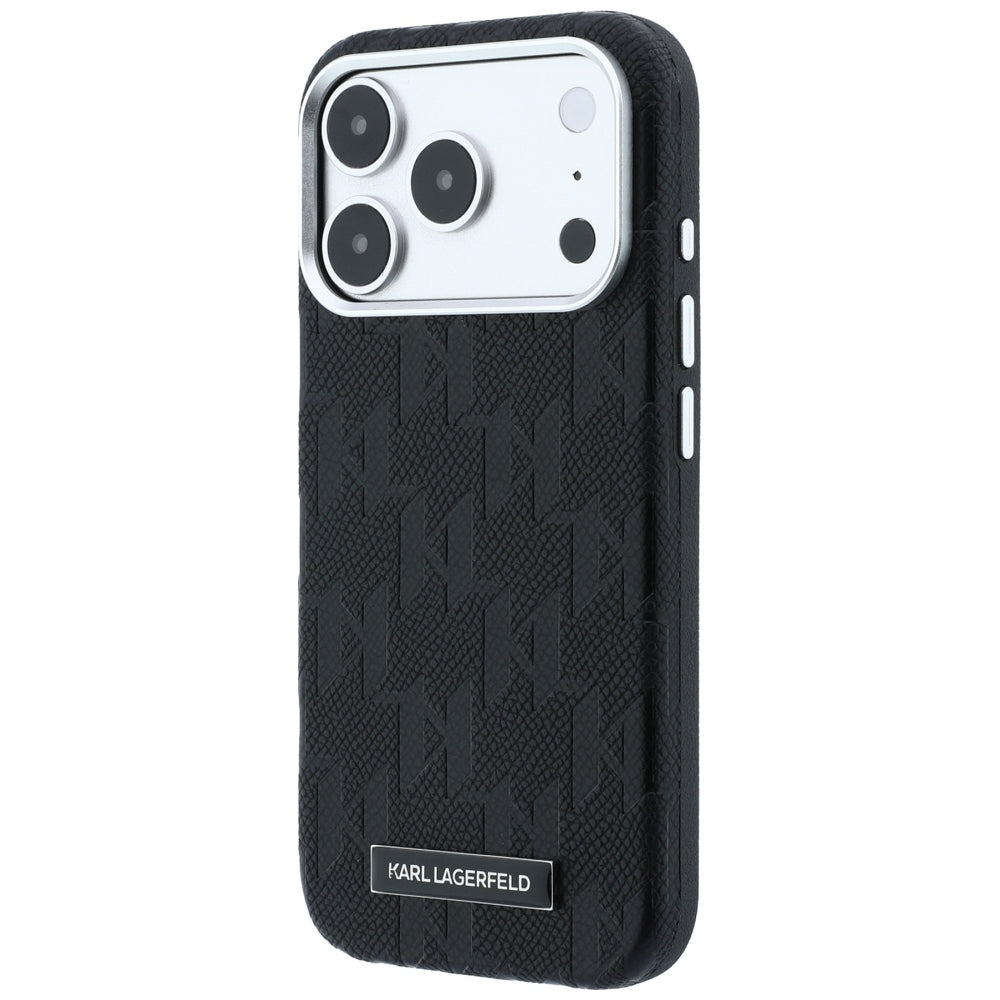 Karl Lagerfeld iPhone 17 Pro Max/iPhone 18 Pro Max Skal Grained Mono Resin Logo Svart