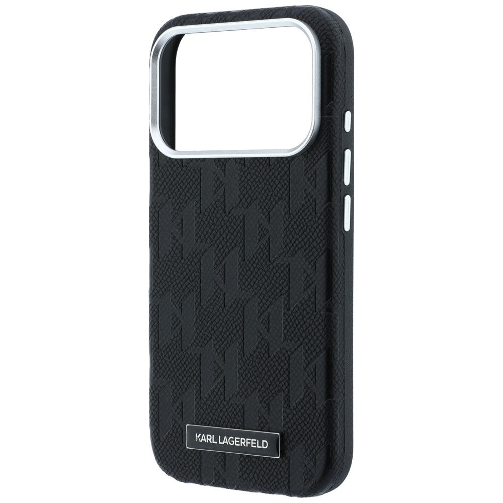 Karl Lagerfeld iPhone 17 Pro Max/iPhone 18 Pro Max Skal Grained Mono Resin Logo Svart