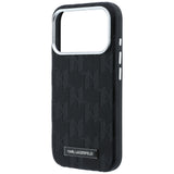 Karl Lagerfeld iPhone 17 Pro Max/iPhone 18 Pro Max Skal Grained Mono Resin Logo Svart