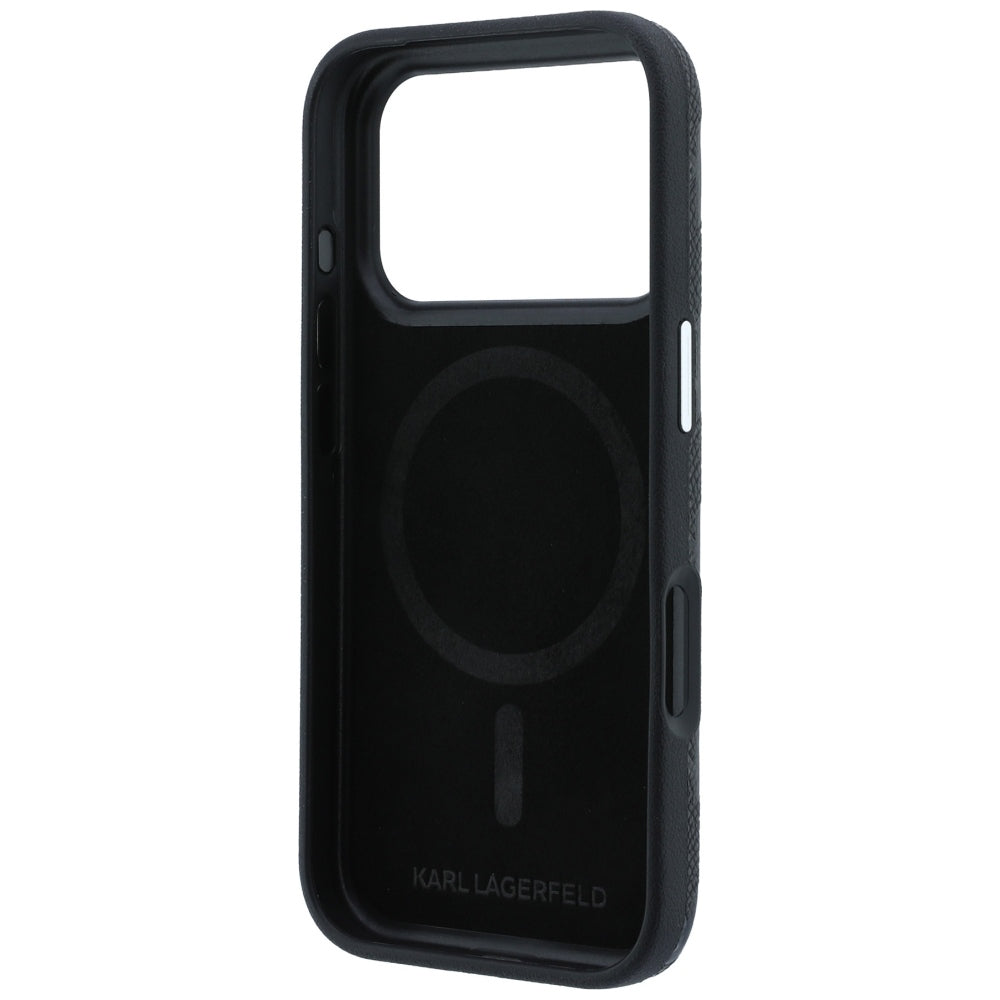 Karl Lagerfeld iPhone 17 Pro Max/iPhone 18 Pro Max Skal Grained Mono Resin Logo Svart