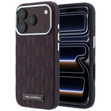 Karl Lagerfeld iPhone 17 Pro/iPhone 18 Pro Skal Grained Mono Resin Logo Burgundy