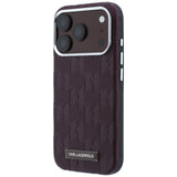 Karl Lagerfeld iPhone 17 Pro/iPhone 18 Pro Skal Grained Mono Resin Logo Burgundy