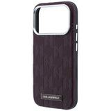 Karl Lagerfeld iPhone 17 Pro/iPhone 18 Pro Skal Grained Mono Resin Logo Burgundy