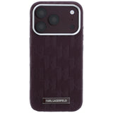 Karl Lagerfeld iPhone 17 Pro Max/iPhone 18 Pro Max Skal Grained Mono Resin Logo Burgundy