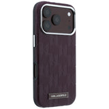 Karl Lagerfeld iPhone 17 Pro Max/iPhone 18 Pro Max Skal Grained Mono Resin Logo Burgundy