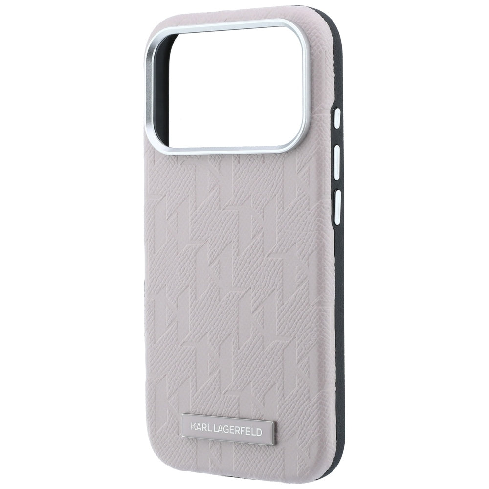 Karl Lagerfeld iPhone 17 Pro/iPhone 18 Pro Skal Grained Mono Resin Logo Rosa