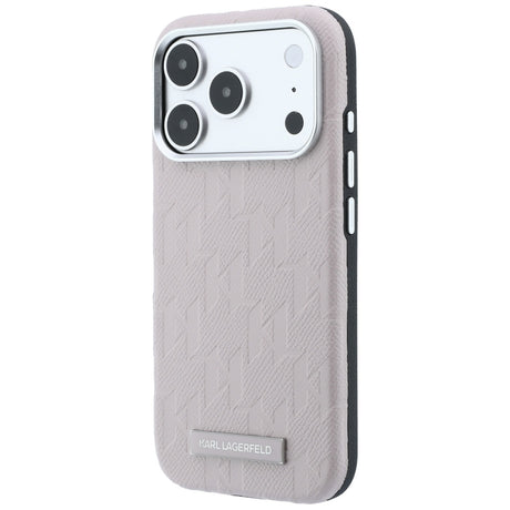 Karl Lagerfeld iPhone 17 Pro Max/iPhone 18 Pro Max Skal Grained Mono Resin Logo Rosa