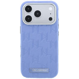 Karl Lagerfeld iPhone 17 Pro Max/iPhone 18 Pro Max Skal Grained Mono Resin Logo Blå