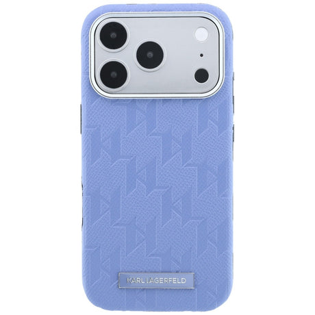 Karl Lagerfeld iPhone 17 Pro Max/iPhone 18 Pro Max Skal Grained Mono Resin Logo Blå
