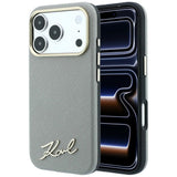 Karl Lagerfeld iPhone 17 Pro Max/iPhone 18 Pro Max Skal Saffiano Script Logo Beige
