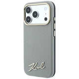 Karl Lagerfeld iPhone 17 Pro Max/iPhone 18 Pro Max Skal Saffiano Script Logo Beige