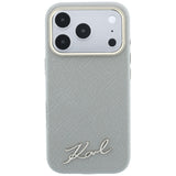 Karl Lagerfeld iPhone 17 Pro Max/iPhone 18 Pro Max Skal Saffiano Script Logo Beige