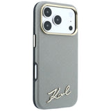 Karl Lagerfeld iPhone 17 Pro Max/iPhone 18 Pro Max Skal Saffiano Script Logo Beige