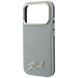 Karl Lagerfeld iPhone 17 Pro Max/iPhone 18 Pro Max Skal Saffiano Script Logo Beige
